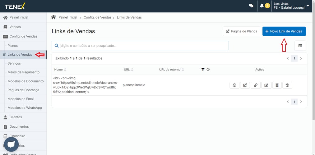 Como configurar um Link de vendas na Tenex?